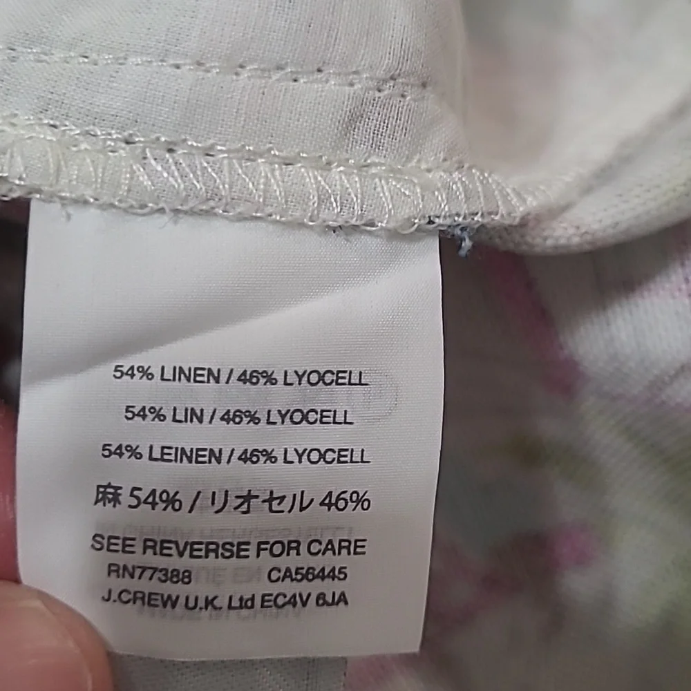 J. Crew Colorful Tropical Beach Patterned Linen Blend Shorts size 2